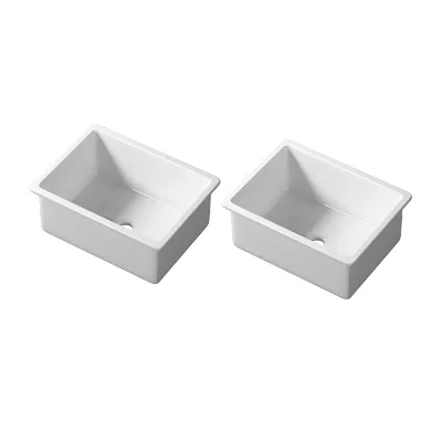Discounted High Quality Kitchen square Single Bowl Sink Crafted From Premium White Refractory Material