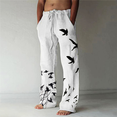 Summer Sports Men's Casual Pants Digital Printed Pants Youth Popular Men Rest Slacks