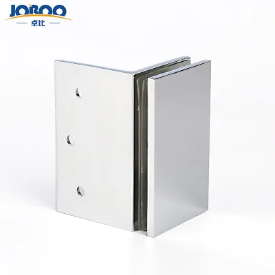 Heavy Duty 90 Degree Wall Mount Bracket for Frameless Glass Bathroom Brass Material