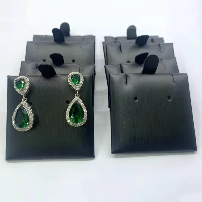 Custom Logo 5x4.8cm PU Lightweight Modern Small Jewellery Pouch Insert Pad Jewelry Packaging Display Necklace Earring Container