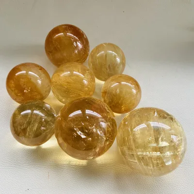 Wholesale Price Polished Crystal Ball Round rainbow  Orange Yellow Calcite Stone Sphere