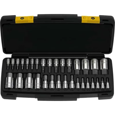Master Hex Bit Socket Set Premium S2 Alloy Steel 32-Piece SAE Metric Sizes Reinforced Portable Storage Case Atlifix 1-Year