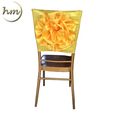 Polyester Shining Satin Rosette Chair Cap Chair Hood for Wedding Marriage Decoration