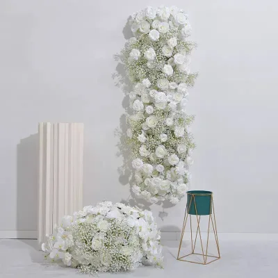 FSDKX Customized Wedding Supplies Party Decor Elegant White Pvc Acrylic Wall Backdrop Decoration Stand for Sale