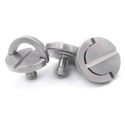 Stainless Steel Slotted Camera Screws Flat DIN Inch 1/4 C Ring HiddenScrew Camera Quick Release Screw