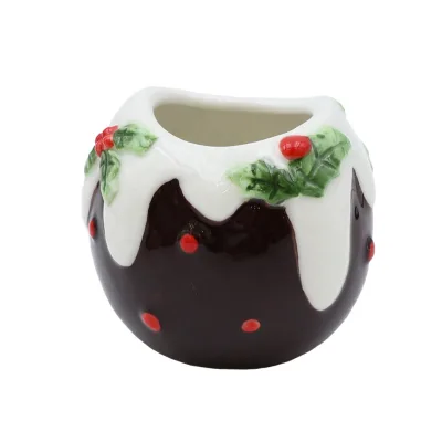 Wholesale Customize Porcelain Unique Mini Tumbler Tequila Shot Glasses Ceramic Christmas Ball Cute Chocolate Snowball Shot Glass