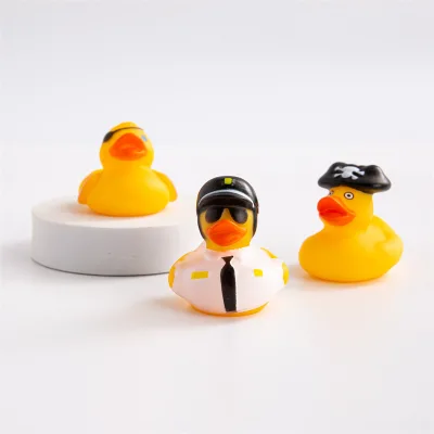 Contemporary Luxury Design Small Cool Police Rubber Bath Duck Toys Funny Animal Shape Vinyl for Babies Custom Logo for Playing