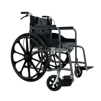 Aluminum Alloy Foldable Lightweight Portable Wheelchair with Adjustable Pedals. for Elderly , Disabled