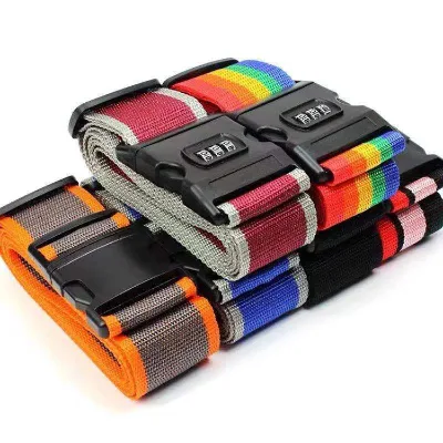 High Quality Fabric Suitcase Belt Strap with Lock and Webbing