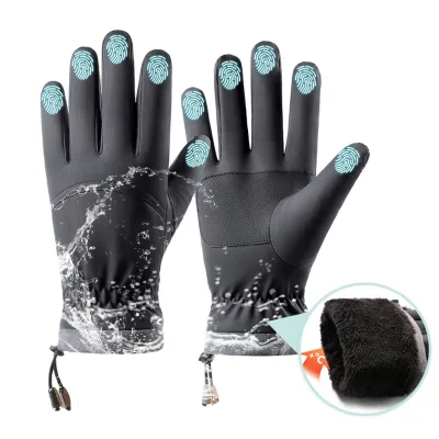 Wholesale Men Full Finger Tpu Waterproof Touch Screen Ski Fishing Cycling Thickened Hand Warm Thermal Winter Gloves