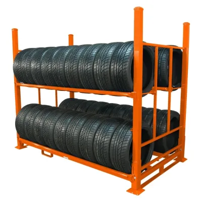 2185*1220*1420mm Powder Coated Transport Large Collapsible Warehouse Industrial Stack Metal Pallet Tire Rack Shelf