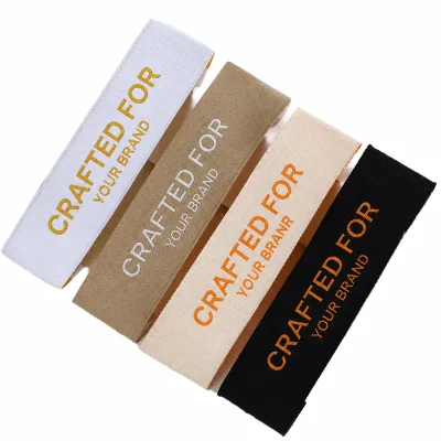 Custom Wholesale Factory Price Low MOQ End Fold Woven Label Ultrasonic Cut Soft Edge Clothing Labels for Garment