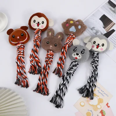 Durable Rope Chew Toy for Dogs Cats Animal Shaped Teething Toy for Teeth Grinding for Small Medium Dogs