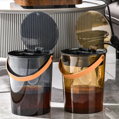 New Portable Clear Tea Residue Bucket with Pop Cap for Home & Office Tea Waste Filter & Wastewater Storage