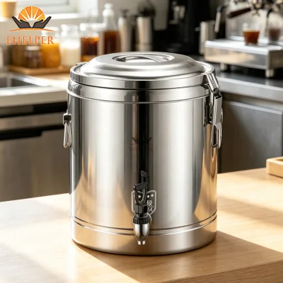 Stainless Steel 304/201 Kitchen Appliance Food Warmer Barrel Double Walls Insulation Container Faucet Manual Temperature Control