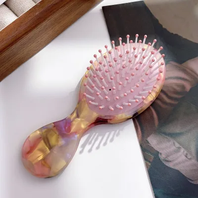 New Arrival Factory Wholesale Air Soft Cushion Acetate Hairbrush Elegant Style with Detangle Comb Bristles