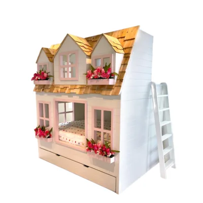 Childhood Theme Children's Bed Solid Wood Creative Castle Bed Villa Children's Room Furniture Set Bunk Bed