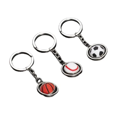 3D Sports Metal Basketball Soccer Golf Football Baseball  Keyring Ring Fidget Keychain Spinner Gifts for Boyfriend