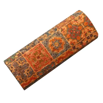 Wholesale Rectangular Leather Glasses case Brown Pattern Sunglasses case Luxury Leather Magnetic Glasses case