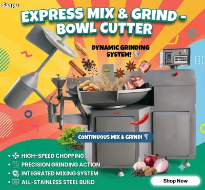 Automatic Meat Chopper Bowl Cutter for Sausage Ham and Pet Food