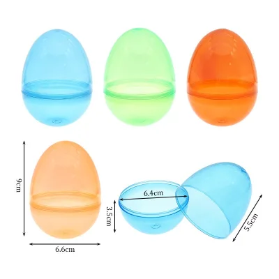 Wholesale Plastic Easter Eggs Two Piece Snapping Translucent Fillable Empty Vending Machine Capsules Toys Container Shells