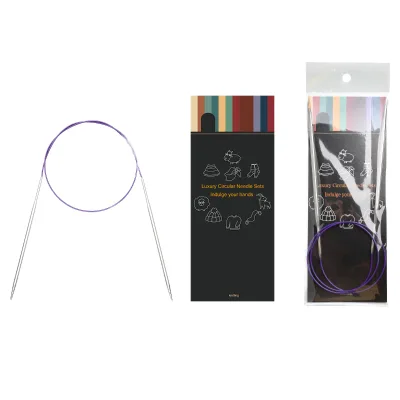 New Fashionable 9Pcs/SET 2.25mm-6.0mm Circular Knitting Needles Stainless Steel 65Cm Tube Crochet Needles Sewing Tools 2mm