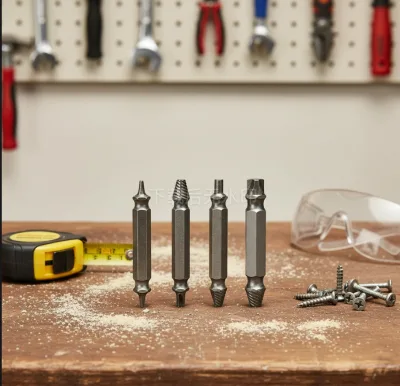 Screw Extractor Kit Stripped Screw Extractor Set DIY Hand Tools Broken Bolt Extractor Double Ended Left Hand Sand Blasted Finish