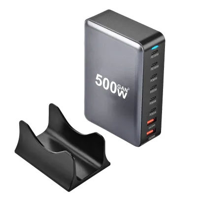 Universal Charger Adpater 6 USB-C 2 USB Ports PD 100W Charger Super Fast Charging Speed EU/US/UK/AU Plug 500W Smart GAN Charger