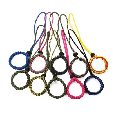 Wholesale Customized Outdoor Braided Rope Camera Wrist Strap Adjustable Nylon Parachute Rope Lanyard for Anti-lost and Survival