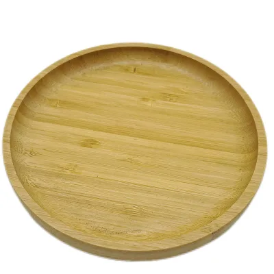 Round Bamboo Serving Tray Eco-Friendly Platter for Breakfast Catering Party Tableware