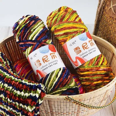 100% Polyester Silk Polyester Baby Yarn High Tenacity Ring Spun for Crochet Chenille Knitting Bags Sweaters Scarves Shawls Dolls
