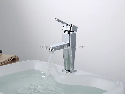 Contemporary Deck Mounted Bathroom Tap Hot Cold Water Single Handle Chrome Finish Brass High Wash Basin Mixer Faucet