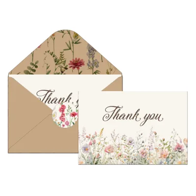 Kraft Customized Printed Inside Paper Letter Paper Custom Envelope Packaging Thank You Card Envelope