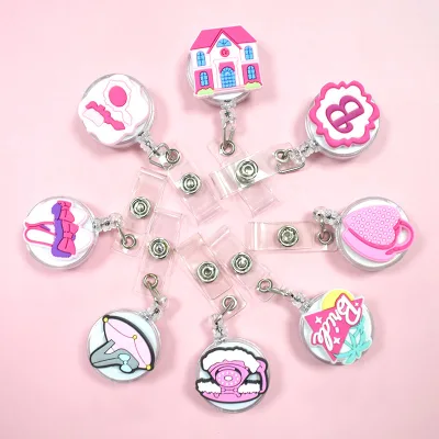 Cartoon Retractable Pull Badge Reel ID Lanyard Name Tag Card Badge Holder Reels Doctor Nurse Supplies Credential Holder