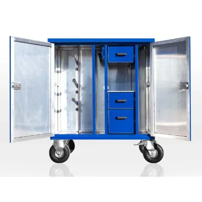 Aluminum Portable Mobile Steel Tack Trunk / Double Door Saddle Tack Locker Case