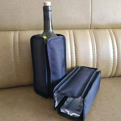 Wholesale Outdoor Reusable Insulated Polyester Wine Bottle Cooler Bags with Leopard Pattern Bulk Thermal