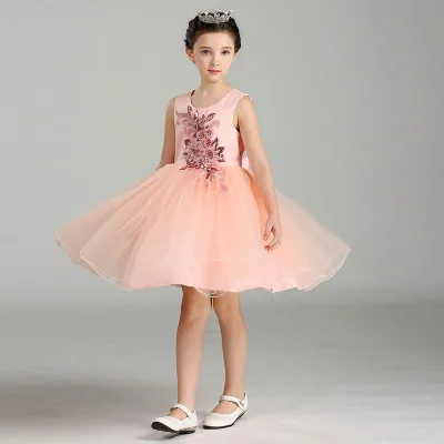Wholesale Korean Style Fashion Girl Party Dress Printed Silk Floral Fabric Dress