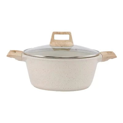 BST Household Kitchen Aluminum Granite Non Stick Cooking Soup Pots for Induction and Gas Cooker