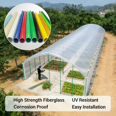 Wholesale Fiberglass Tube & Rod, Multi-spec FRP Bar for Agricultural Greenhouse Project