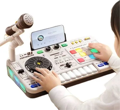 DJ Mixing Controller Multi-function DJ Player  Children's Musical Instruments With Microphone Educational Toys