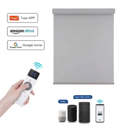 Electric Automatic Window Blinds Roller Blackout Custom Size App Voice Control Child Safe Eco-Friendly Energy Efficient for US