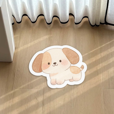OEM Cartoon Design Custom Die Cut Hand Tufted Carpet Area Rugs Shaped Rug Anti-Slip Irregular Shape Floor Mat