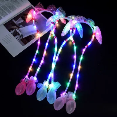 Party Dots Luminous LED Rabbit Ears Hat Headband for Kids and Adults Moving Ears Festive ChristmasCute Funny Small Gift
