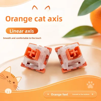 In-stock Cross-border Wholesale OUTEMU Orange Cat Axis Mechanical Keyboard Switches Three-pin Factory-lubed Linear Switches