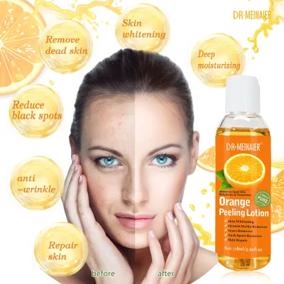 Natural Organic Orange Lotion Almond Jasmine Strong Peeling Oil for Whitening Brightening Stretch Mark Removal for Dark Skin
