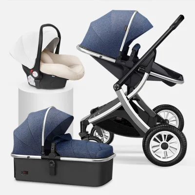 2025 New High Quality Two Way Push Chair Can Sit and Lie 3 in 1 Travel System Baby Stroller With Carrycot