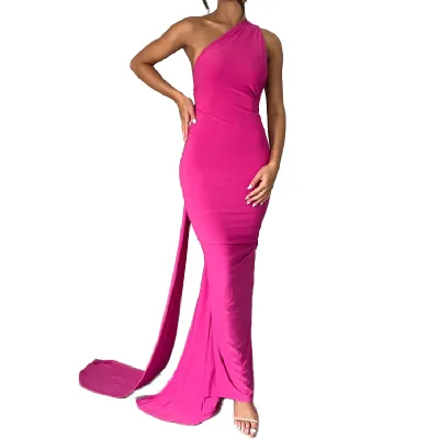 Clothing Customization Manufacturer Luxury One Shoulder Backless Multi-way Slim Fit Fishtail Sexy Bridesmaid Dresses Ball Gown