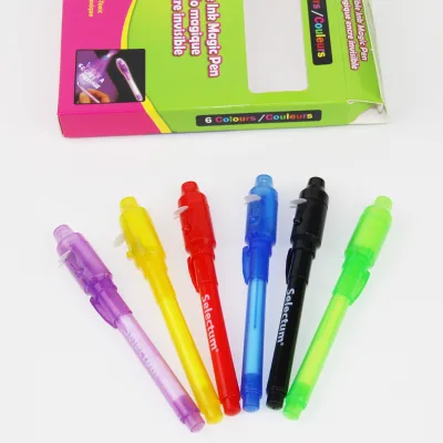 6 Pack Set Creative Novelty UV Marker Pen Customized Magical with UV Light Magic Marker Invisible Ink Pen