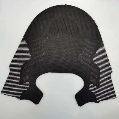 Solid Black Striped Color Mesh Knitted Sneaker Polyester Knitted Upper Mesh Fabric Sport Shoe Upper