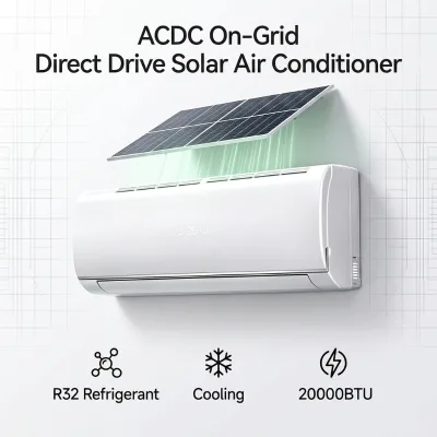 Wholesale Solar Direct Drive Compressor No Battery Operation Automatic Grid Supplement ACDC 20000BTU Solar Air Conditioner